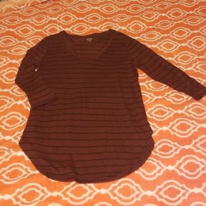 A.n.a quater sleeve u-neck top